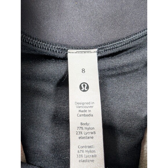 Lululemon Womens Everlux and Mesh Black Tank Top Size 8 Racerback Cropped Yoga - Picture 4 of 8
